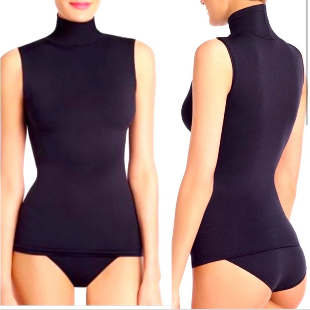 New! Commando Butter Tee Sleeveless Turtleneck - Black - L/XL
